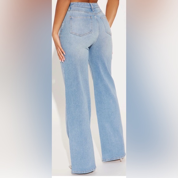 Fashion Nova Zahra Straight Embellished Straight Leg Jeans - Picture 7 of 7